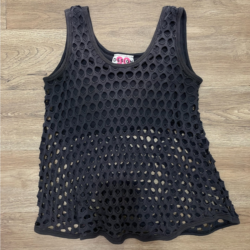 Black Mesh Tank Top